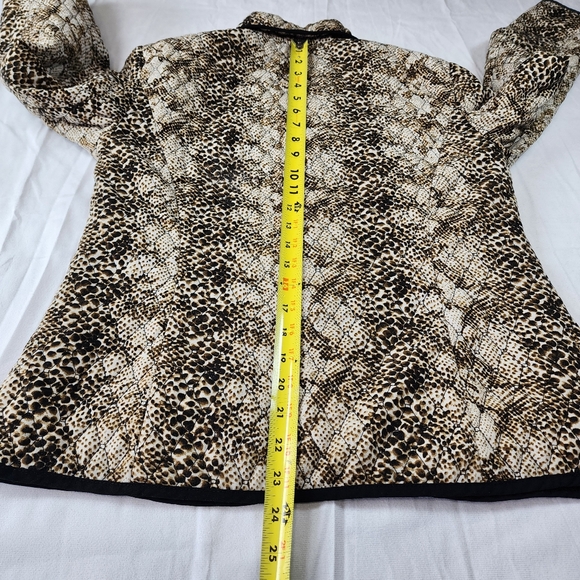 RQT Woman Black Beige Quilted Lightweight Boho Jacket Blazer Size M - Picture 5 of 12
